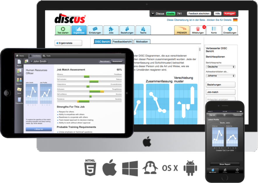 DISC auf verschiedenen Plattformen und Geräten